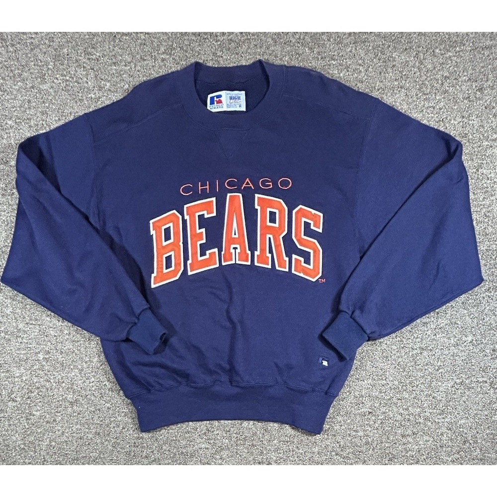 Vintage Chicago Bears Russel Athletic Sweatshirt Crew Neck Made USA Embroidered